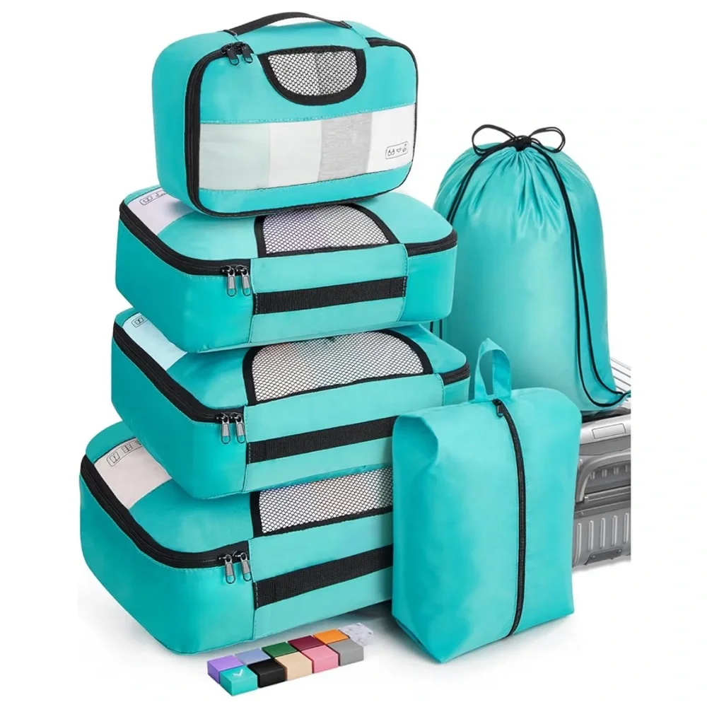 Travel Packing Cubes Set - Aqua